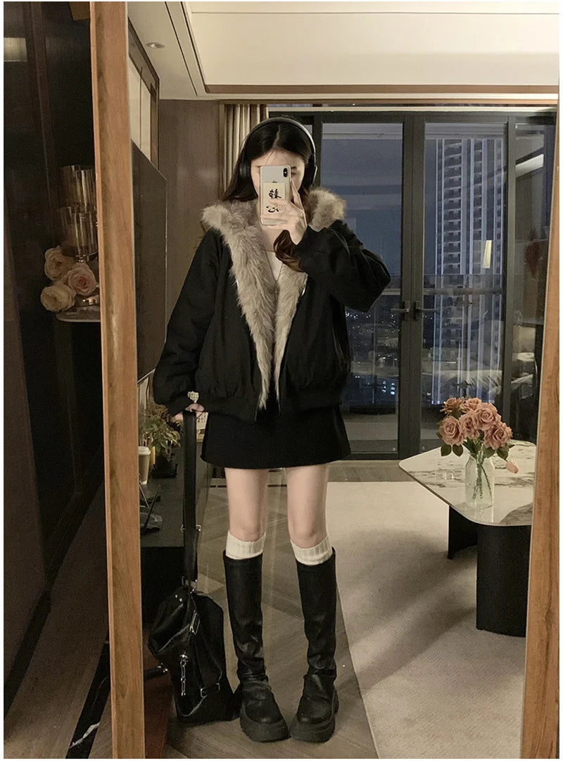 Double-Sided Hooded Winter Parka
