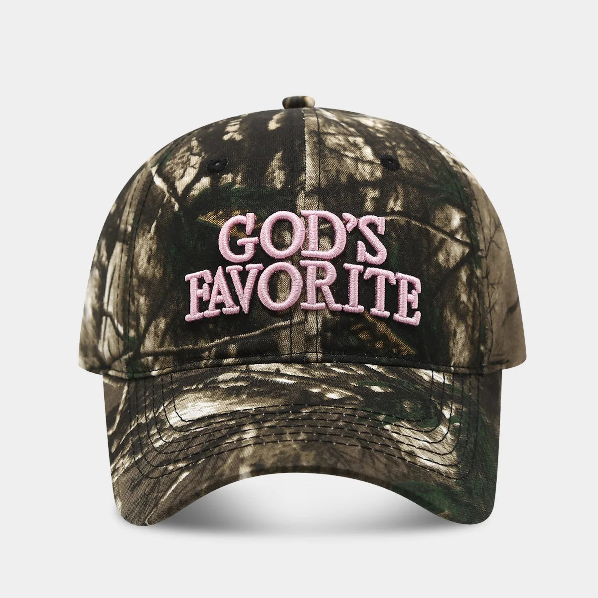 Retro Camo Cotton Baseball Cap with 3D Embroidery