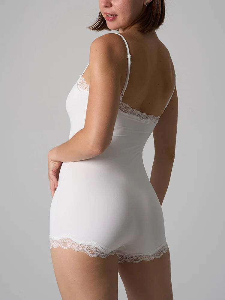 Lace Patchwork Fitness Bodysuit