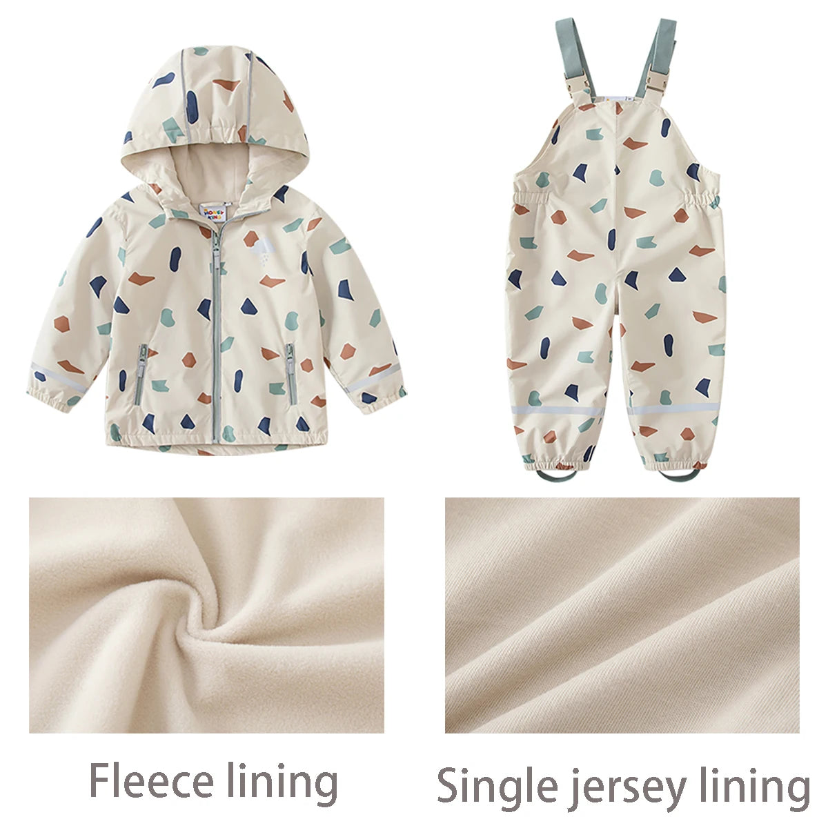 HONEYKING Children's Clothing Sets Raincoat Suit Baby Waterproof Overalls Pants Girls Jumpsuit For Kids Jacket And Trousers Set