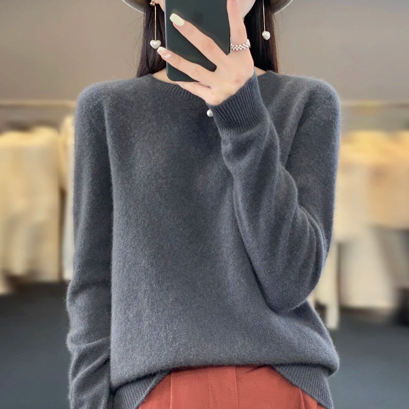 Women's Merino Wool Crew Neck Sweater