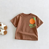 Solid Color Printed T-shirt For Kids Clothing Summer Short-sleeved Tops Fashion Simple Comfort Baby Girl And Boy Tshirts 1-7 Age