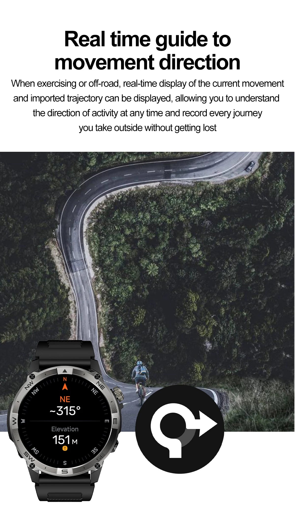 NORTH EDGE GPS Smart Watch – AMOLED, Bluetooth & IP68