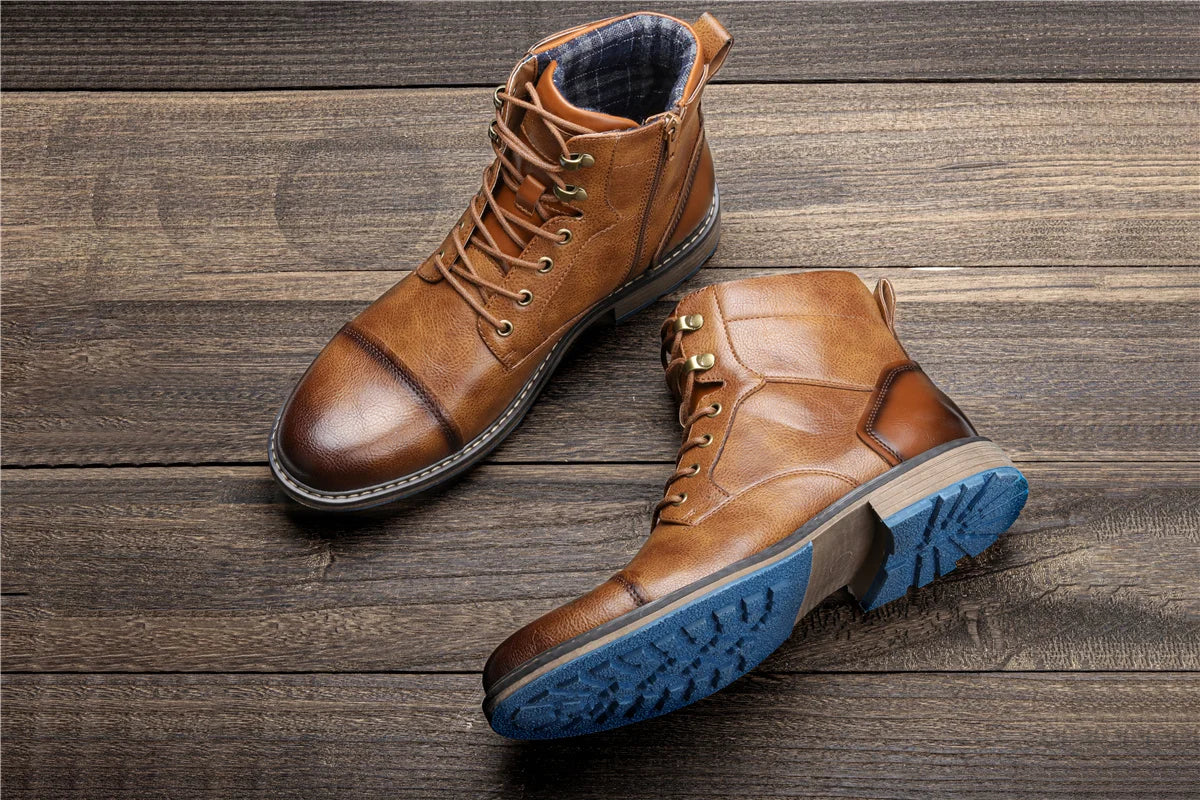 Retro Men Boots  Fashion Comfortable  Spring Leather Boots