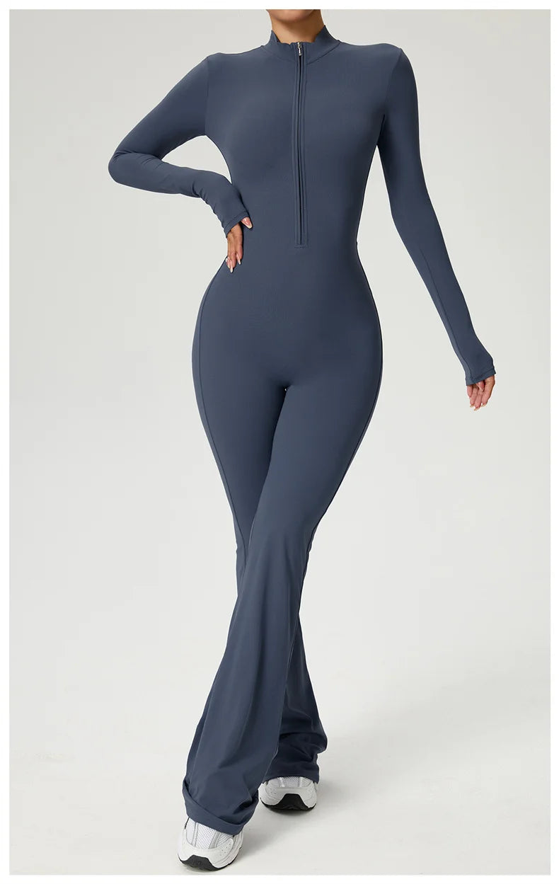 High-Performance Long Sleeve Yoga Jumpsuit