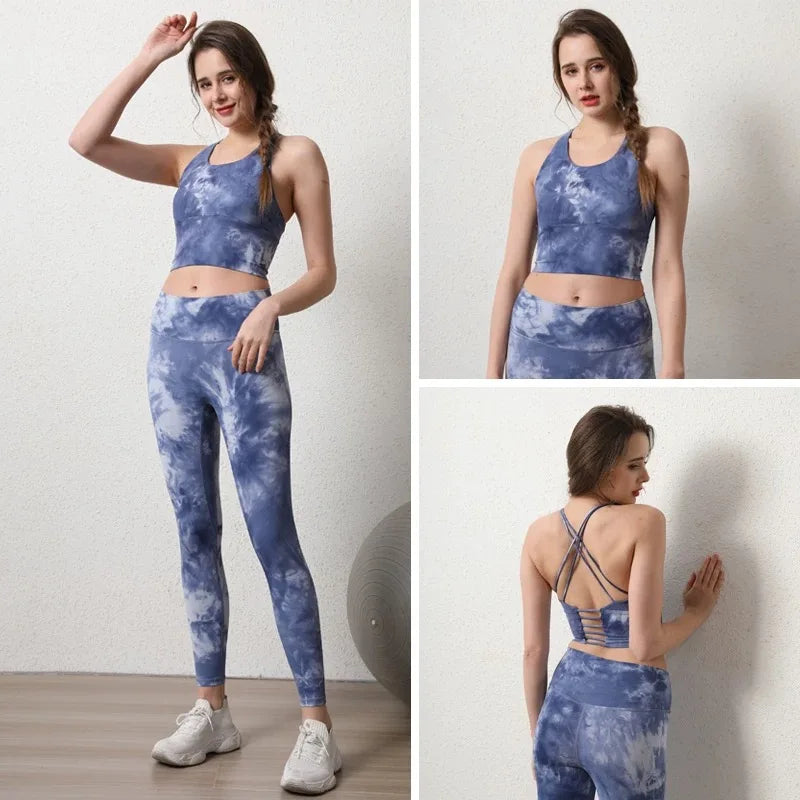 Seamless Tie-Dye Yoga Set