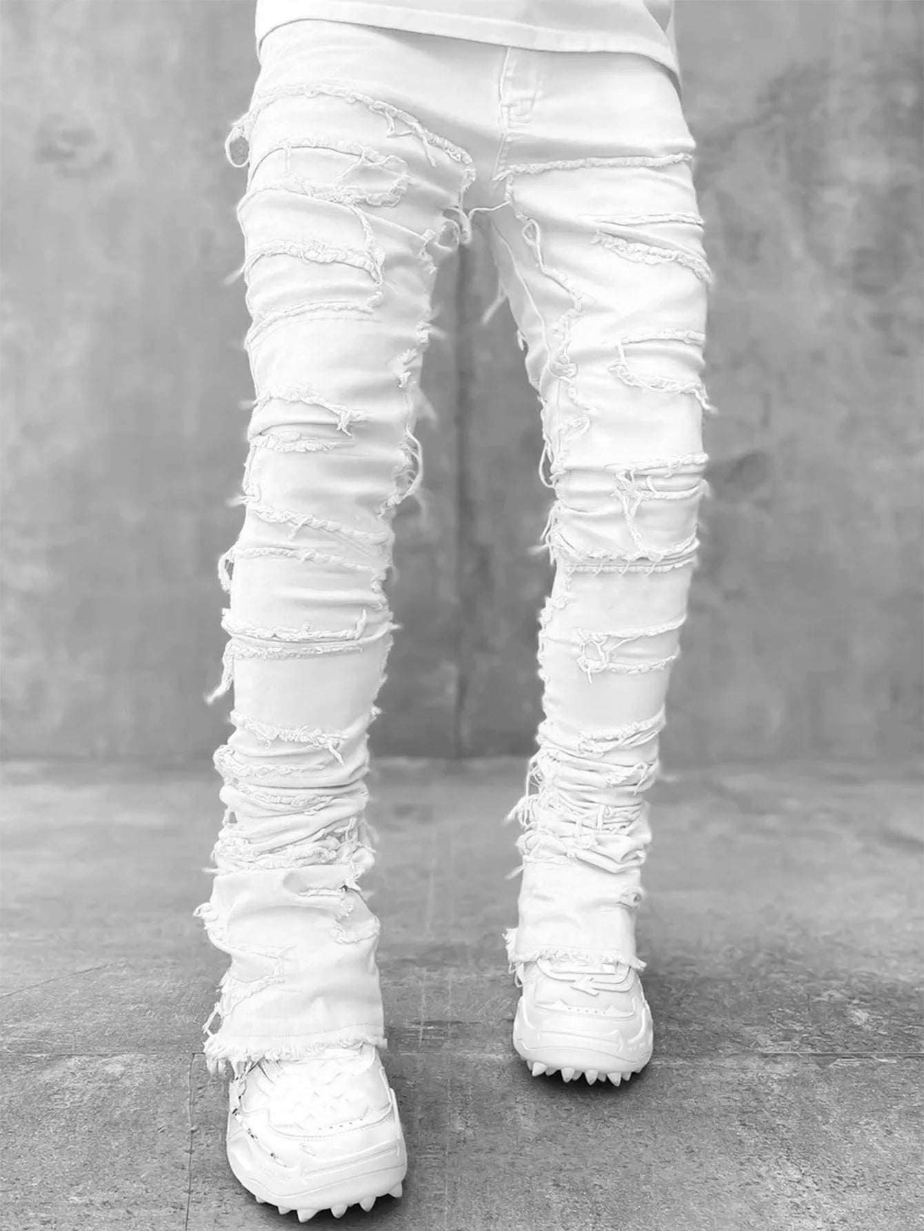 Men's Patchwork Stretch Jeans – Relaxed Fit