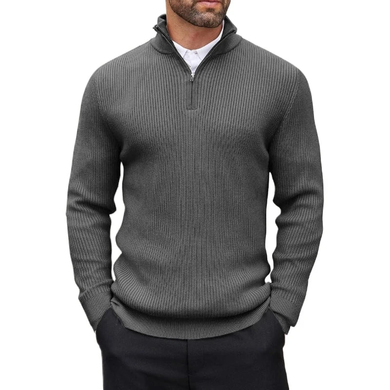 Men's Quarter-Zip Long Sleeve Sweater
