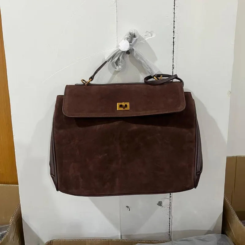 Minimalist Luxury Korean Soft Leather Flap Bag Women Detachable Crossbody Strap Large Capacity Office Daily Commuter Hand Purse