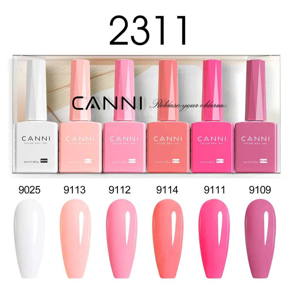 CANNI HEMA-Free Gel Polish Kit | Jelly, Nude & Rubber Base