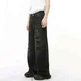 Men's Distressed Wide-Leg Jeans