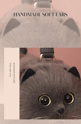 Gray Cat bag Messenger Bag versatile small and cute, fashionable bag Women's Cross bag autumn and winter design