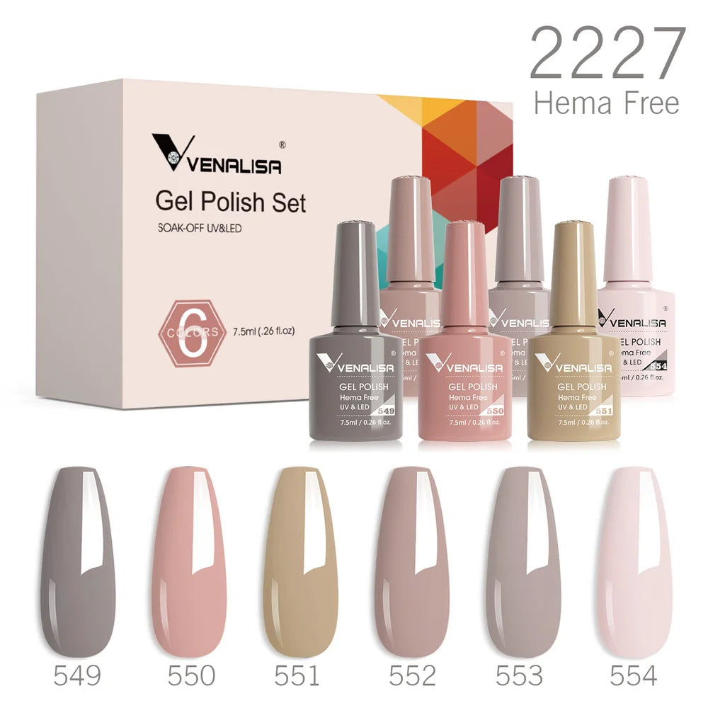 VENALISA 6-Piece Winter Gel Polish Set – HEMA & TPO Free