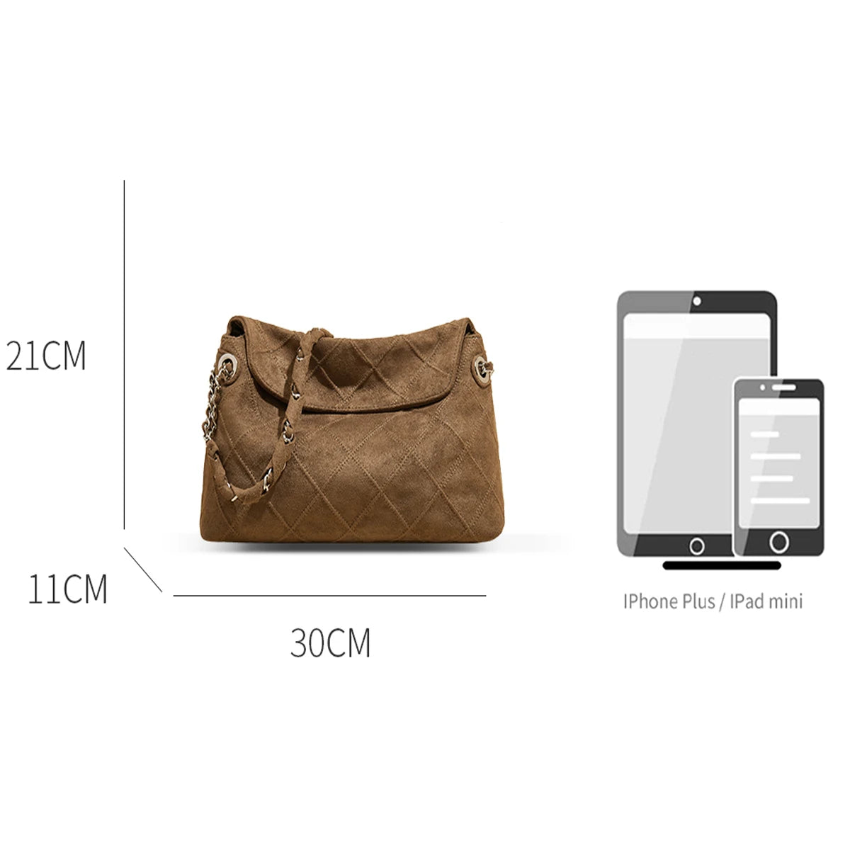 LAORENTOU Fabric Women's Strap Shoulder Bag Advanced Retro Underarm Large Capacity Fashion Quilted Handbag for Women Cossbody