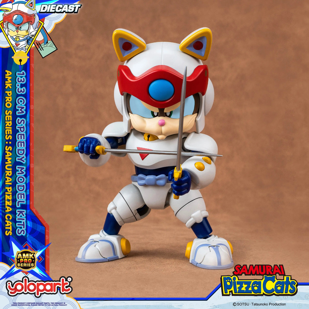 YOLOPARK 13.3cm Samurai Pizza Cats AMK PRO Series Speedy Model Kit TOY Gift For girl boy