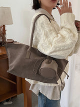 Motingsome Oversized Suede Tote Bag Women Shoulder Handbag and Purses Luxury Design Bags Roomy Casual Tote Large Capacity New In