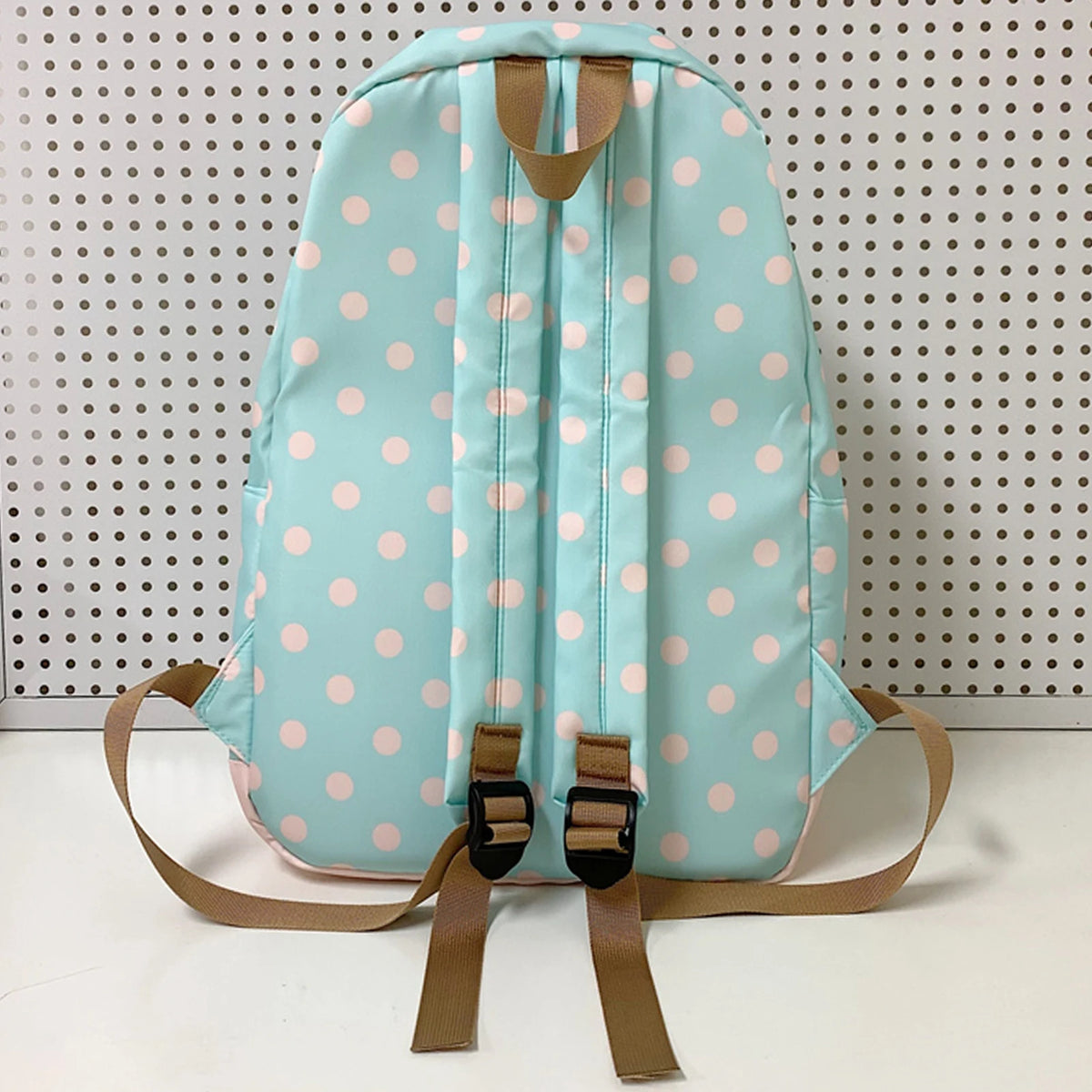 Women Nylon Polka Dot Cute Backpack Multiple Pockets Cute Playful Bookpack Travel Daypack Bag for Teens Girls College Commute