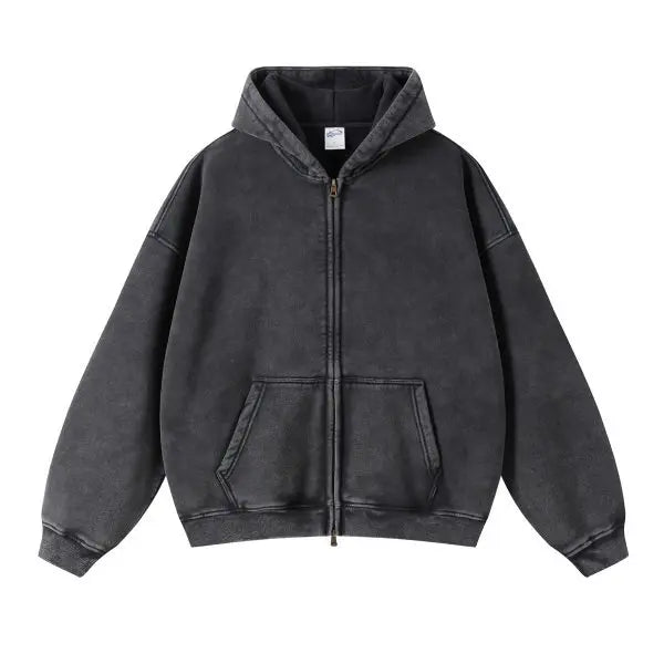 Men’s Vintage Wash Relaxed Zip-Up Hoodie