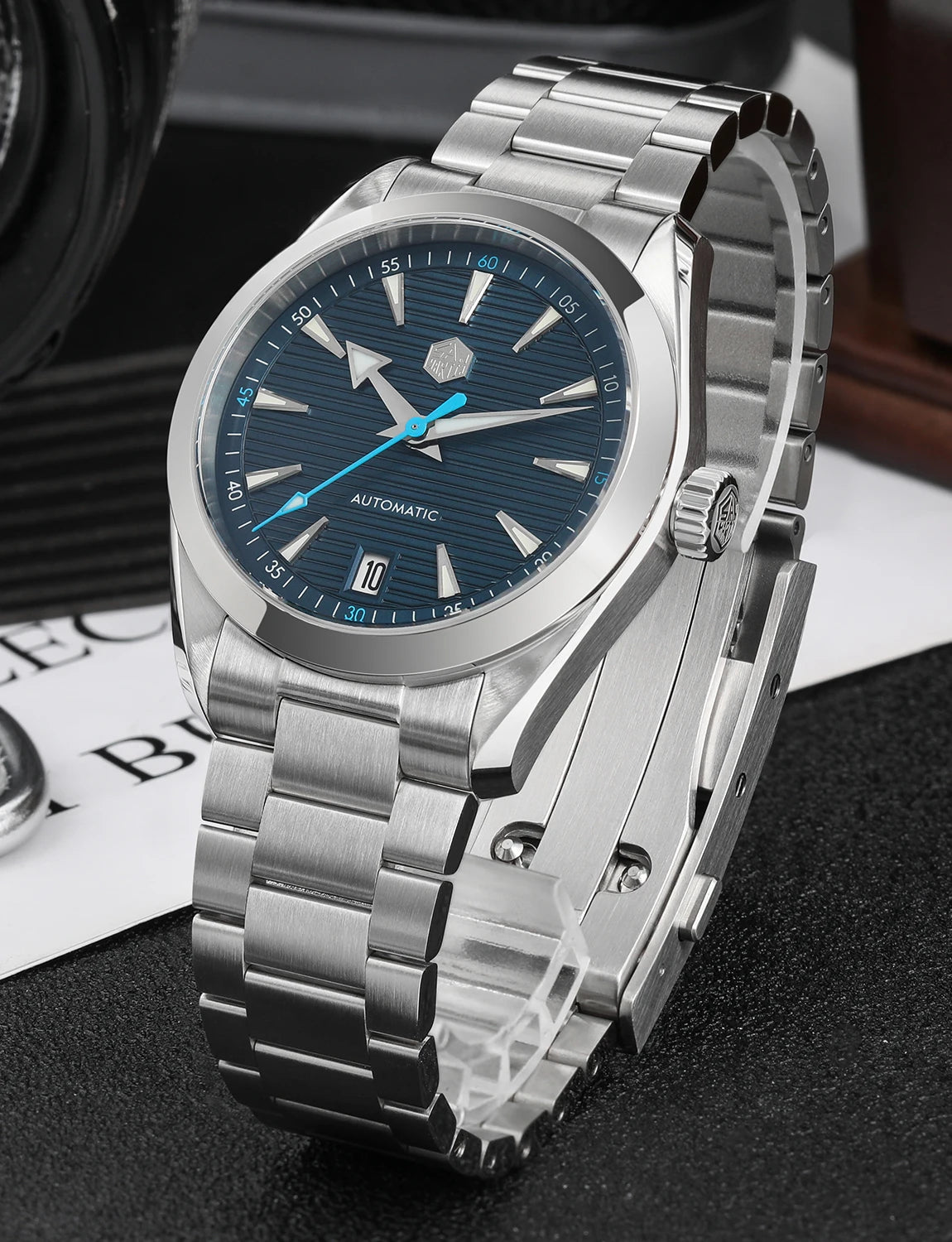 San Martin SN0113W  Men Watch PT5000 Movement Sapphire BGW9 Luminous Waterproof Fashion Luxury 38mm Automatic Mechanical Watches