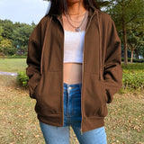 Oversized Fleece Zip-Up Hoodie