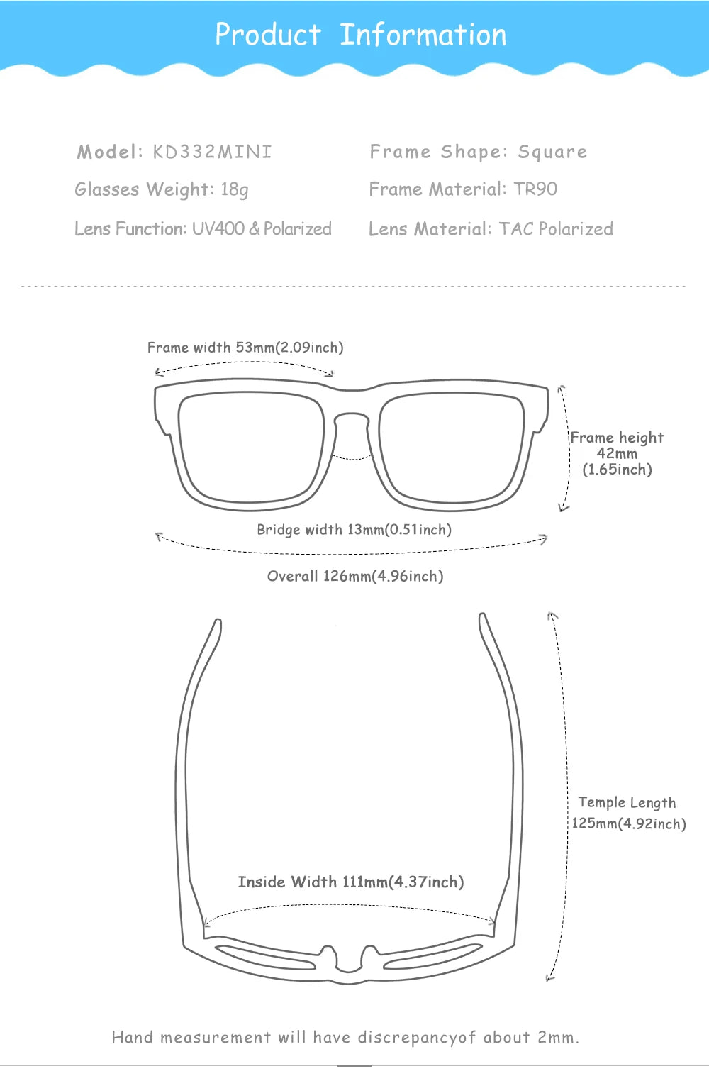 KDEAM For Young Age Small Size Polarized Sunglasses Reduce Glare and Enhance Clarity for Outdoor Sport Youthful Sun Glasses TR90