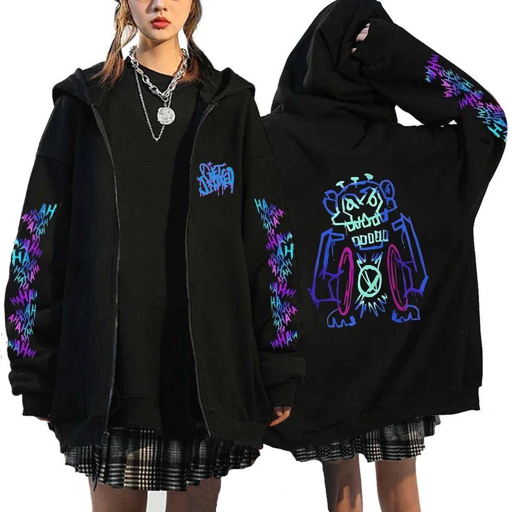Arcane Jinx Graffiti Zipper Hoodie