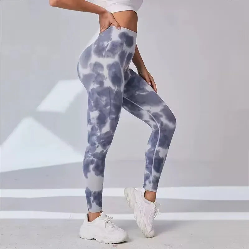 Women's 3D Tie-Dye Seamless Push-Up Leggings