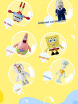 Spongebob Cartoon Krusty Krab Restaurant Building Blocks Creative Canteen Scenes Model Bricks Desktop Ornaments Fans Toys Gifts