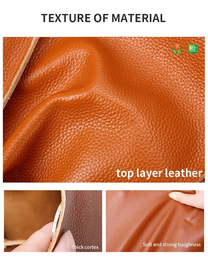 Women's Large Capacity Cowhide Handbag Female Retro Fashion Luxury Bags Ladies Real Natural Cow Leather Shoulder Bag for Lady
