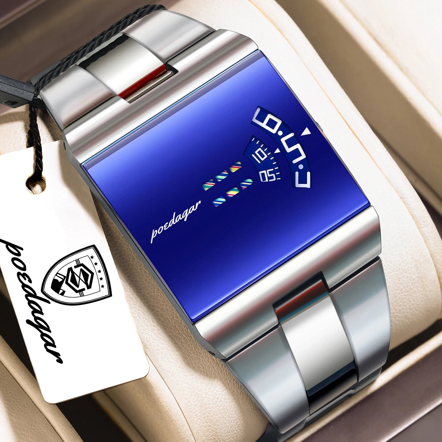 POEDAGAR Top Unique Men Clock Waterproof Fashion Casual Man Wristwatch Stainless Steel Original Sport Quartz Men's Watches Reloj