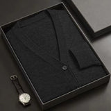 Men's Premium V-Neck Button-Down Cardigan Sweater
