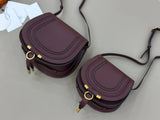 Classic Genuine Leather Saddle Crossbody Bag Vintage Fringe Shoulder Purse For Women Classic U-Shape Stitched Handbag