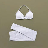 2Pcs HISTELLO Seamless Yoga Sports Set for Women Resistant Backless Bra Pilates Fitness Workout Running Leggings Gym Suit