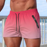 Men's Quick-Dry Athletic Gym Shorts with Zipper Pockets