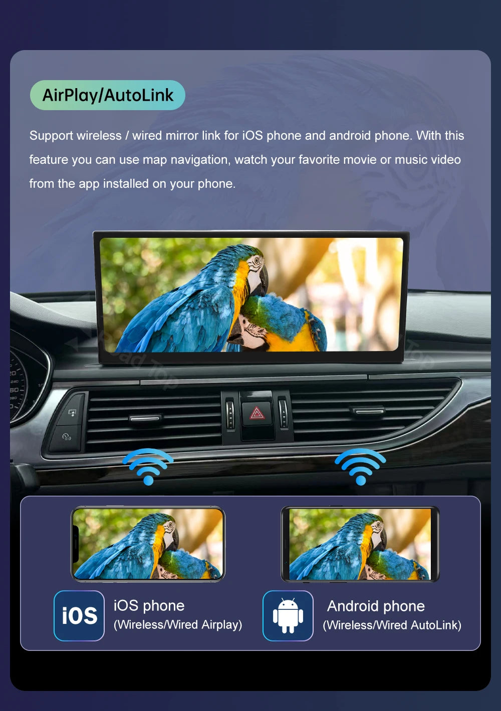 Road Top 12.3" CarPlay Screen for Audi A6 C6 A7 C7