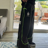Alien Pattern Wide-Leg Hip-Hop Jeans