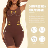 USA-Made Seamless Full Coverage Body Shaper – Firm Control Thigh Slimming Bodysuit