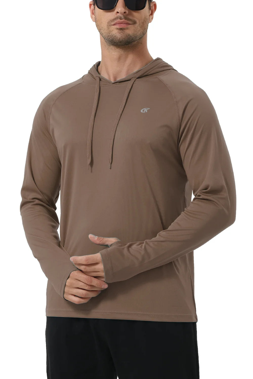Summer Men's Long Sleeve UPF 50+ Hoodie T-Shirts, Rash Guard Quick Dry T-shirt Outdoor Sport Running Pullover