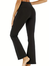 High-Waisted Flare Yoga Pants with Pockets