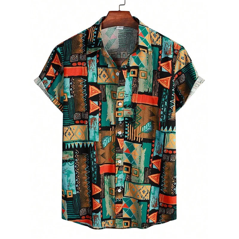 Men’s Summer 3D Graffiti Blossom Shirt