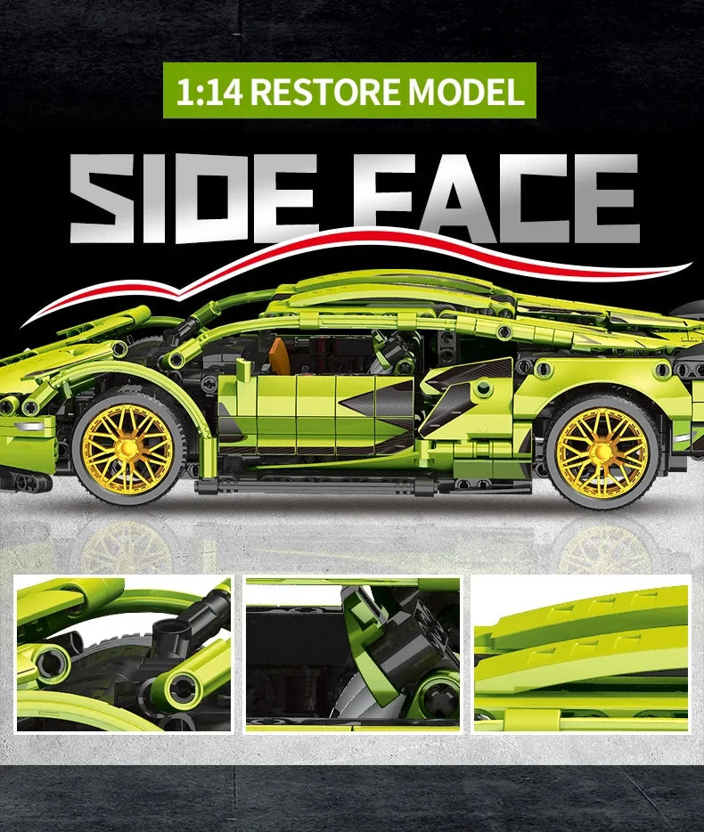 Technical Super Speed Sports Car Building Block Model Remote Control Vehicle Assemble Brick Desk Decor Toys for Kid Adult Gift