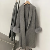 Double-Sided Wool & Fox Fur Jacket