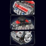 MOULD KING 10171 Technical Motorized LSX454 V8 Engine Building Block Toys Educational Car Bricks Children MOC Toys Gift For Kids