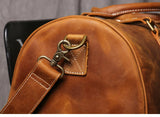 Leathfocus Men's Cowhide Travel Bag Women's Weekend Handbag Large Capacity Vintage Duffle Bag Crazy Horse Leather Laptop Bag