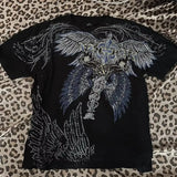 Men's Affliction Style Y2K Graphic Tee – Double-Sided Print