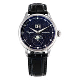 Sugess Moonphase Watch of Men 40mm Automatic Mechanical Wristwatches Origin ST2528 Movement Stainless Steel Blue Sandstone Dials