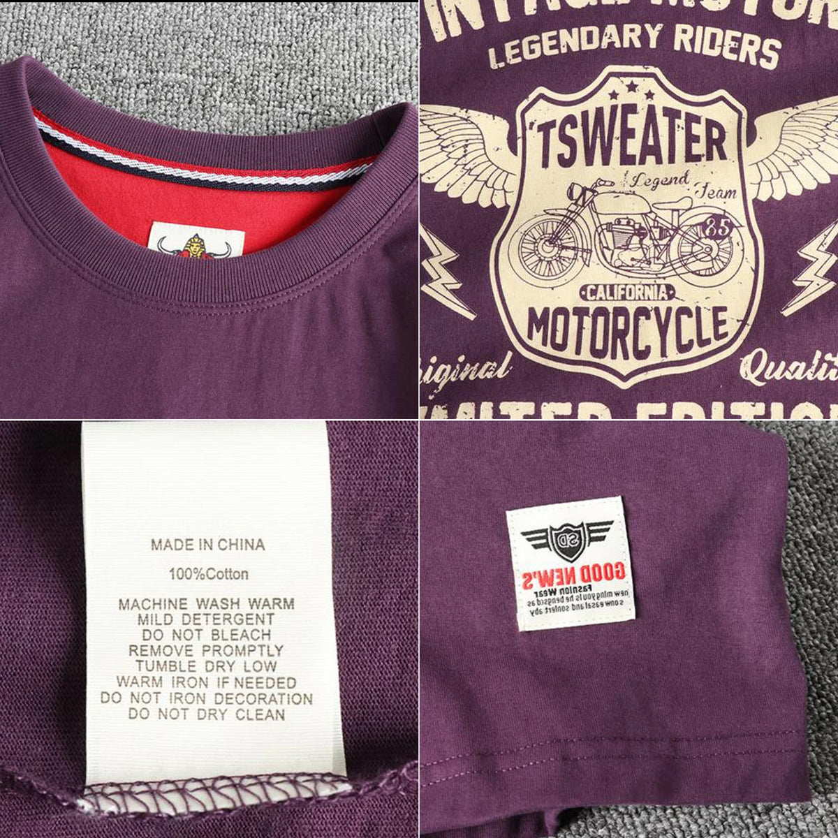 Men's Vintage Motorcycle Cotton T-Shirt