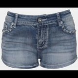 Women's Y2K Wing Embroidered Denim Shorts