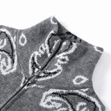 Vintage-Style Printed Knit Cardigan