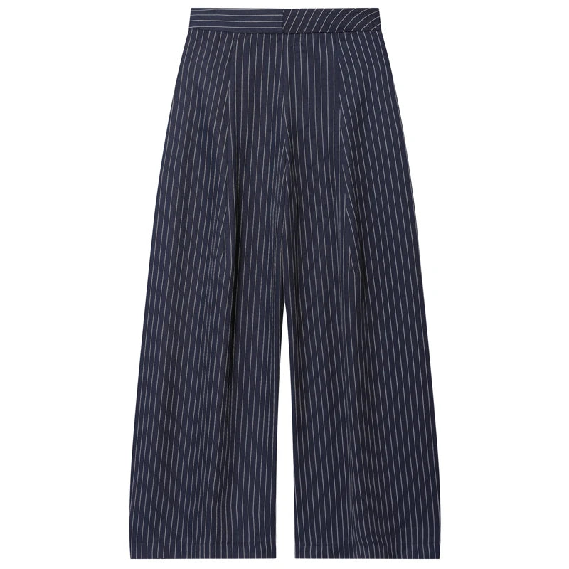 Women’s High-Waist Striped Wide-Leg Pants